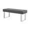 Armen Living Amanda Contemporary Dining Bench in Gray Faux Leather and Chrome Finish LCAMBEGRBCH - alternate 4